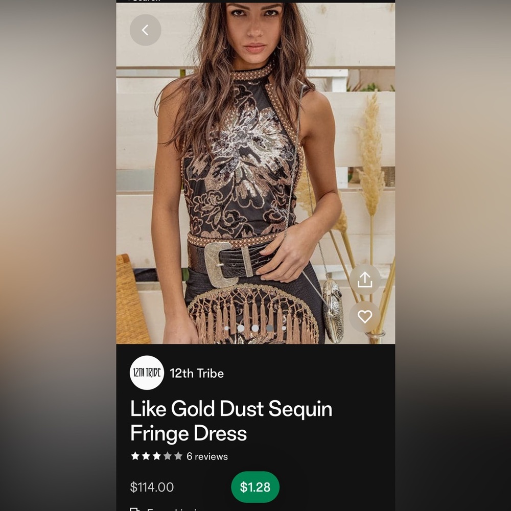 Gold Dust sequin fringe dress.